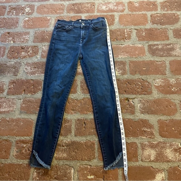 7 For All Mankind Womens Gwenevere High Waist Ankle Skinny Jean size 26 frayed - Picture 9 of 16